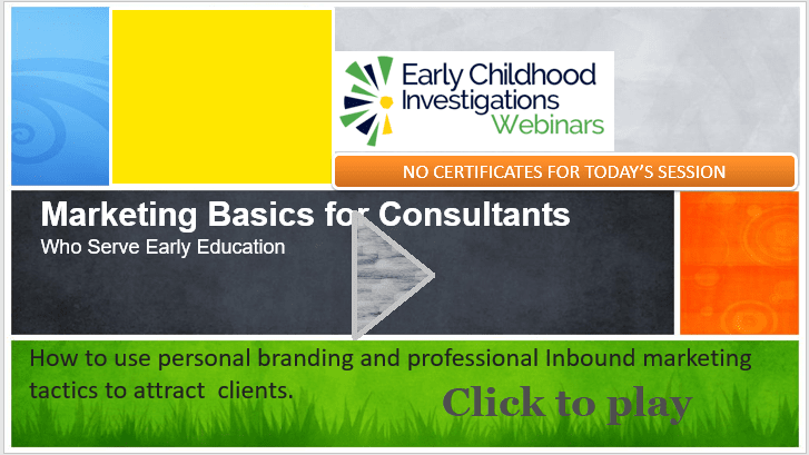 Watch the recording of Webinar basics for consultants in early education